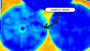 NDVI-Karte zeigt dunkle Ringe und Stay-Green-Effekt durch potenziellen Druckreglerdefekt - FarmBooker Digital Farming